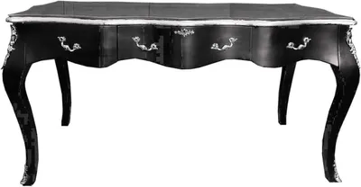 Image de Casa Padrino Baroque Secrétaire Noir / Argent - Bureau de luxe Meubles de bureau