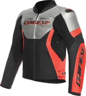 Immagine prodotto di Giacca in pelle da moto Dainese Racing 5, nero/argento/rosso, 46