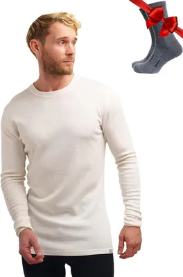 Productafbeelding van Langemouw shirt van merinowol voor heren, plus wollen sokken