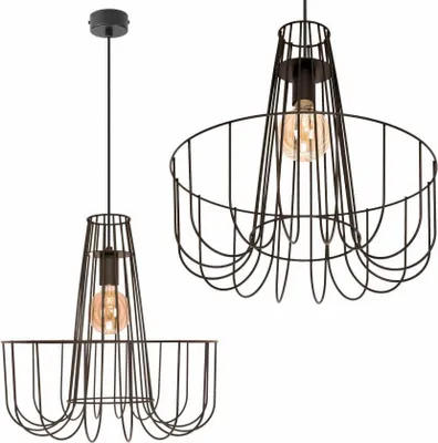 Image de MEXICANO Lampe Suspendue Loft Noir 1xE27 50-100 cm