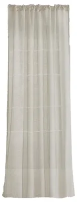 Image de Rideau à galon fronceur Voilage Effet Lin Beige 140x280cm FUJORA
