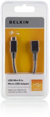 Produktbild von Belkin Mini-USB - Micro-USB, Mini-USB B, Micro-USB B, Schwarz