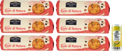 Produktbild von 6er-Pack Ore Liete Cuor di Natura Biscotti Frutta,Kekse mit Getreide und Obst,mit Vollkornmehl und ohne Zuckerzusatz,250g und Soft Drink 330ml