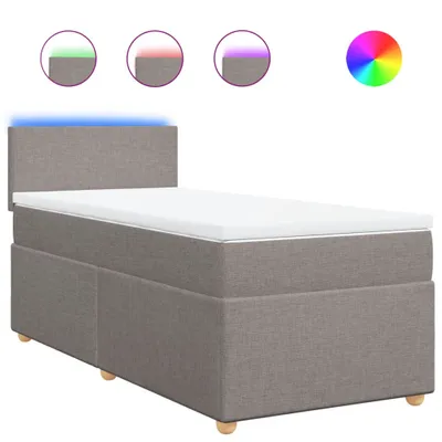 Produktbild von Boxspringbett mit Matratze Taupe 90x200 cm Stoff
