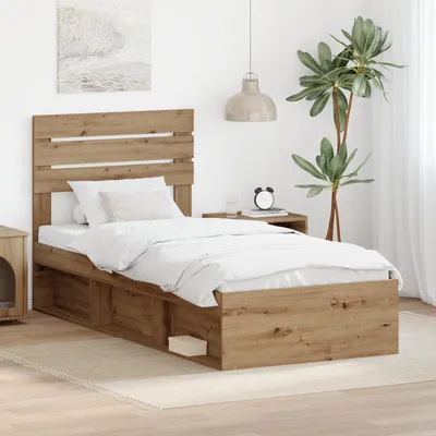 Immagine prodotto di vidaXL Struttura letto Artisan in rovere 90 x 200 cm in legno di pino massiccio