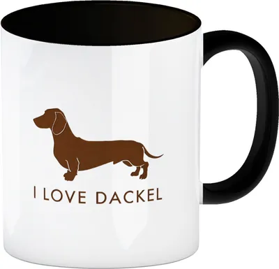 Produktbild von I Love Dackel Kaffeebecher in schwarz