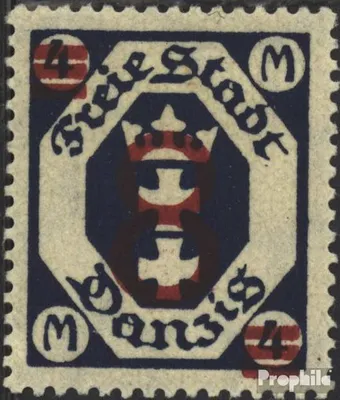 Produktbild von Briefmarken Danzig 1922 Mi 102 (kompl.Ausg.) mit Falz Aushilfsausgabe