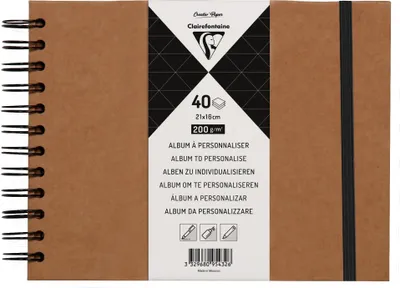 Produktbild von Clairefontaine 3x Album DIY 40 Blatt Kraftpapier 21x16cm Kartonbraun 95432C