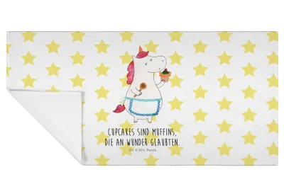 Produktbild von Mr. & Mrs. Panda Handtuch Einhorn Küche - Weiß - Geschenk, Unicorn, Torte, Baumwollhandtuch, Einhörner, gesichtstuch, Träumen, gesichtshandtuch, Frotteehandtuch, Kuchen