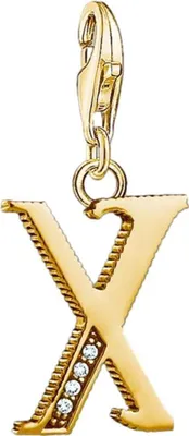 Produktbild von THOMAS SABO Charm-Anhänger "Buchstabe X" Silber vergoldet Zi