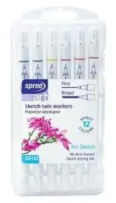 Image de Stylos marqueurs double pointe, 12 couleurs - Koh-I-Noor
