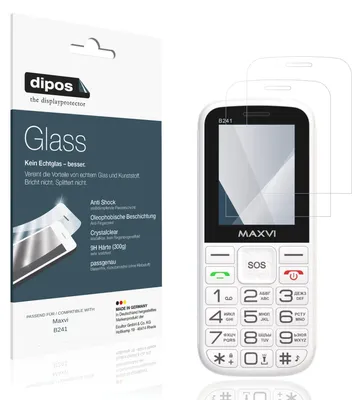 Produktbild von 2x Schutzfolie für Maxvi B241 - Anti-Shock 9H Folie dipos Glass Kunststoffglas