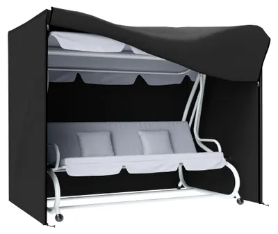 Produktbild von Hollywood-Schaukelabdeckung, wasserdicht, Polyester, 220 x 125 x 172 cm, schwarz