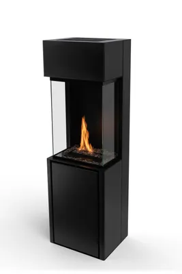 Immagine prodotto di Planika - Biocamino a Bioetanolo Arcticon BEV Senza Canna Fumaria, Controllo Remoto, Fiamma Reale, Design Panoramico - Nero