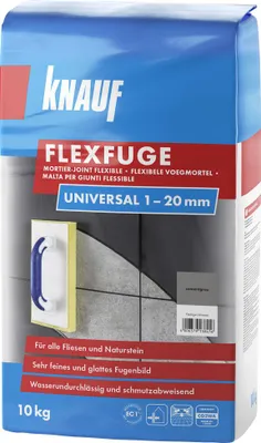 Produktbild von Knauf Fugenmörtel Flexfuge Universal 1 - 20 mm zementgrau 10 kg