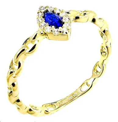 Produktbild von 14 Karat Goldring Glare332 mit Zirkoniumdioxid, Größe 59, 0,8 cm breit, 0,2 cm dick