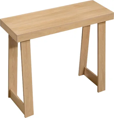 Produktbild von SucceBuy Konsolentisch für Flur und Wohnzimmer (91,5 x 30,5 x 81 cm / L x B x H), rechteckiger Beistelltisch aus robustem Mehrschichtmaterial, ideal für Eingangsbereich, Schlafzimmer und Foyer, modernes Design in Naturholzoptik