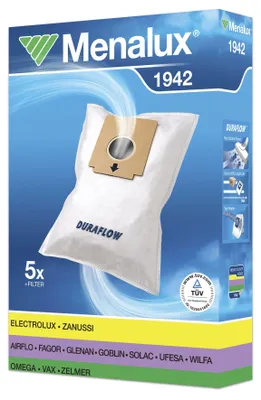 Productafbeelding van MENALUX stofzuigzakken voor Zanussi Compact Power (5 stuks), artikelnummer 1942