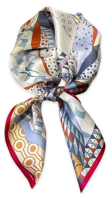 Produktbild von Omgoods – Seidentuch für Damen, 70x70 cm, mit geometrischem Muster