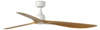 Image de Ventilateur de plafond à basse consommation avec télécommande pour l'extérieur Outwood Blanc / Chêne
