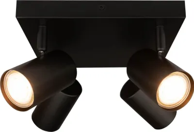 Produktbild von Ledvion - LED Deckenstrahler Dimmbare, GU10 Fassung, 4-lights, Schwarz, Quadratisch, Kippbar