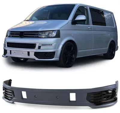 Produktbild von Stoßstange für VW T5 09-15 Spoiler + Nebelscheinwerfer Gitter Glanz schwarz