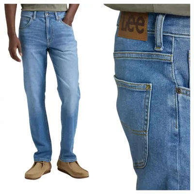 Produktbild von Lee | Herren Jeans Brooklyn Trinty Straight Fit Blau Baumwolle Stretch W32 L30 Denim Hose 5-Pocket klassisch bequem Freizeit Alltag Casual Jeanshose
