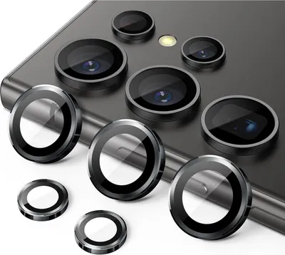 Produktbild von Kameraschutz Samsung Galaxy S24 Ultra 9H Glas Metallring HD Klar
