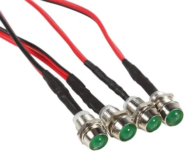 Zdjęcie produktu dla 4 sztuki lamp kontrolnych LED 12V, 8 mm, do samochodów i łodzi