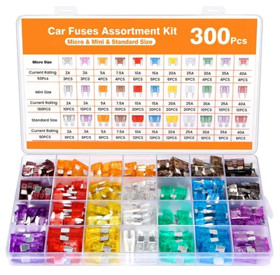 Kfz-Sicherungsset, 300 Stück, 2A–40A, Mini/Standard/Micro