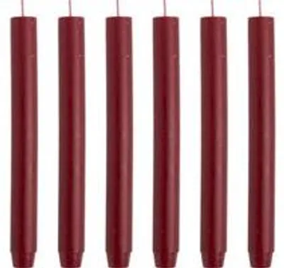 Productafbeelding van Cactula Dicke Stabkaarsen – Bordeaux – 6 stuks – 30 cm – Ø 2,6 cm