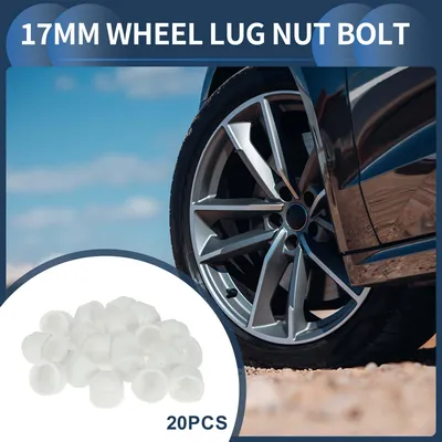 Image de Cache-Écrou De Roue Extérieur 17Mm Pour Boulons De Roue Et Écrous De Pneus, Couvercle De Protection Anti-Poussière En Plastique Blanc