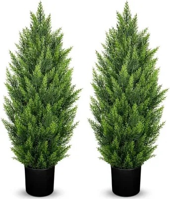 Immagine prodotto di Cipresso artificiale da 90 cm, alberi topiari, per interni ed esterni, decorativo, verde