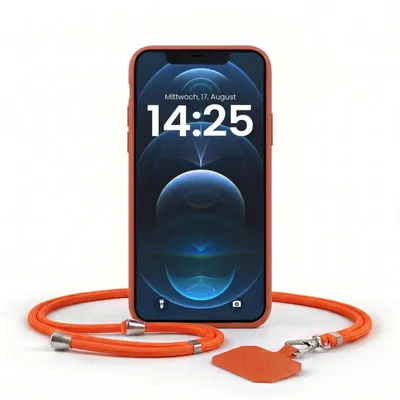 Produktbild von Handyhülle für Apple iPhone 12 Pro mit Handykette Band Kordel Hülle Case Schutzhülle Rot