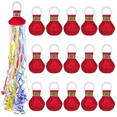 15 Party-Schlangen, Tischfeuerwerk, Konfetti-Bomben, rot