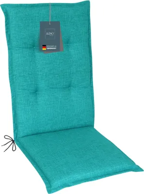 Produktbild von LILENO HOME Gartenstuhl Auflagen als [1er Set - Hochlehner] in Aqua - bequeme Liegen als Sitzauflagen für Gartenmöbel - Stuhlkissen für Gartenstühle und Klappstühle