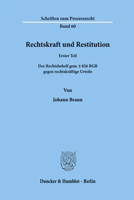 Produktbild von Rechtskraft und Restitution.