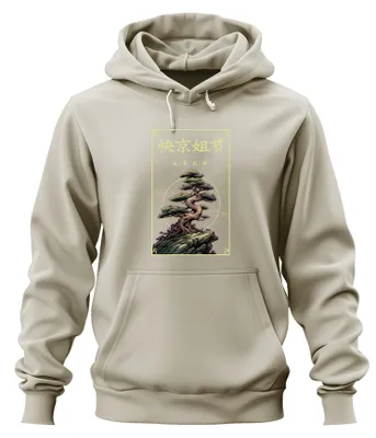 Produktbild von 快京姐节 2024 Bonsai Baum Japan Zen Meditation Y2K Asiatisch Hoodie Kapuzenpullover, Natur, M