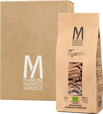 Produktbild von Mancini Pastificio Agricolo - Turanische Körner - Penne Lisce - Italienische handwerkliche Nudeln - 12 x 500 g
