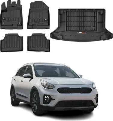 Obrázok produktu pre Sada podlahových rohoží a vložiek do kufra OMAC pre Kia e-Niro 2018-2025 gumové čierne 5x
