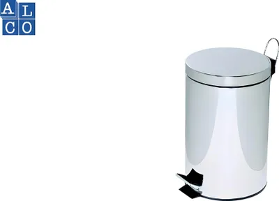 Produktbild von Alco Tretabfalleimer Stahl kunststoffbeschichtet 12l silber