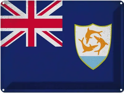 Produktbild von vianmo Blechschild 30x40 cm Anguilla Flagge Fahne Wappen