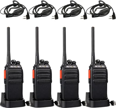 Produktbild von Retevis RT24V Freenet Funkgeräte 6 Kanäle, Walkie Talkie Lizenzfrei, Funkgerät mit Headset Ladeschale, Für Familienaktivitäten, Schule, Sporttag, 4er