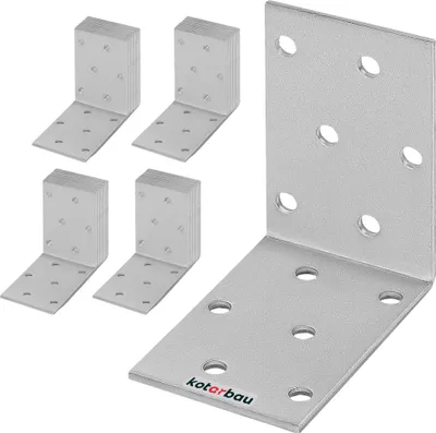 Produktbild von KOTARBAU® 50er Set Winkelverbinder 60 x 60 x 40 mm Stahl Bauwinkel Montagelöcher Möbelwinkel Verzinkt Schwerlast Holzverbinder Montagewinkel Stuhlwinkel