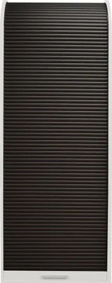 Produktbild von Jalousieschrank "Jalousieschrank" in weiß matt lack / graphit mit 2 Einlegeböden. Abmessungen (BxHxT) 69x192x44 cm