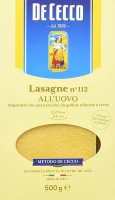 Produktbild von 12x Pasta De Cecco 100% Italienisch Lasagne all'uovo n. 112 Nudeln mit ei 500g