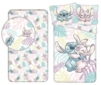 Image de Ensemble de literie Lilo & Stitch : couette et drap-housse