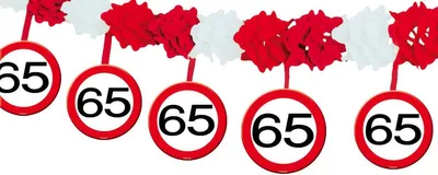 Produktbild von 65. Geburtstag Verkehrsschild Girlande