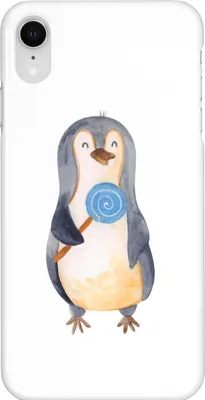 Produktbild von Mr. & Mrs. Panda Iphone XR Handyhülle Pinguin Lolli - Weiß - Geschenk, Süßigkeiten, Naschen, Spruch, Handy Case, Heißhunger, Premium Kunststoff, Pinguine