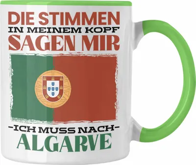 Produktbild von Trendation - Algarve Tasse Urlaub Heimat Geschenk Spruch Portgual Geschenkidee (Grün)